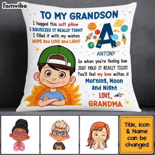 Personalized Gifts For Grandson Hug This Solar System Pillow