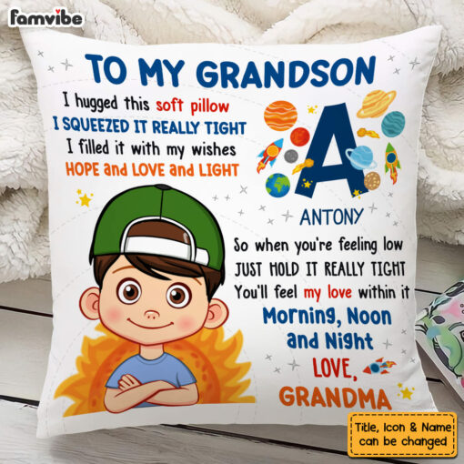 Personalized Gifts For Grandson Hug This Solar System Pillow