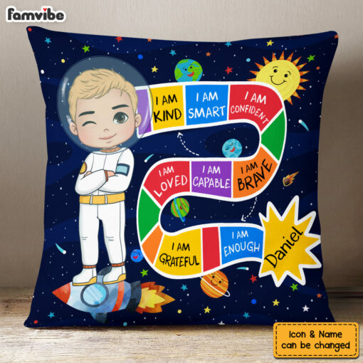 Personalized Gifts For Grandson I Am Brave Astronaut Pillow