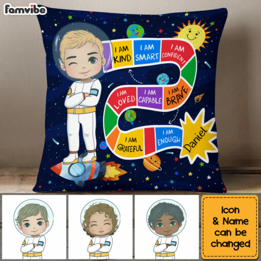 Personalized Gifts For Grandson I Am Brave Astronaut Pillow