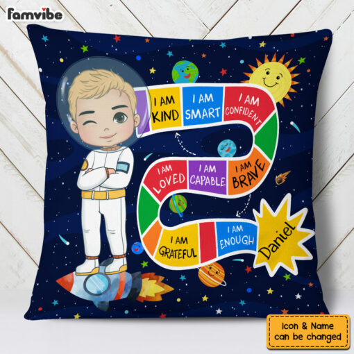 Personalized Gifts For Grandson I Am Brave Astronaut Pillow