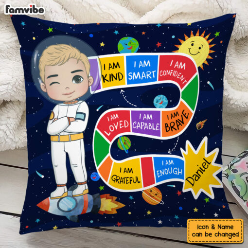 Personalized Gifts For Grandson I Am Brave Astronaut Pillow