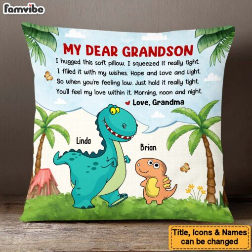 Personalized Gifts For Grandson I Hugged This Pillow