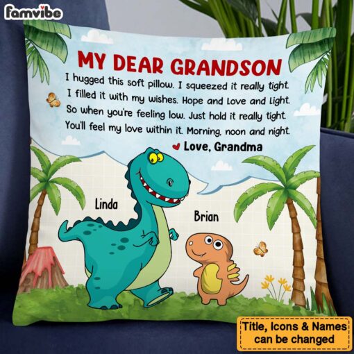 Personalized Gifts For Grandson I Hugged This Pillow