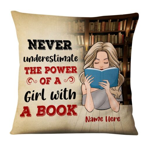 Personalized Girl Book Lover Pillow