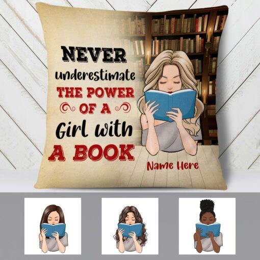 Personalized Girl Book Lover Pillow