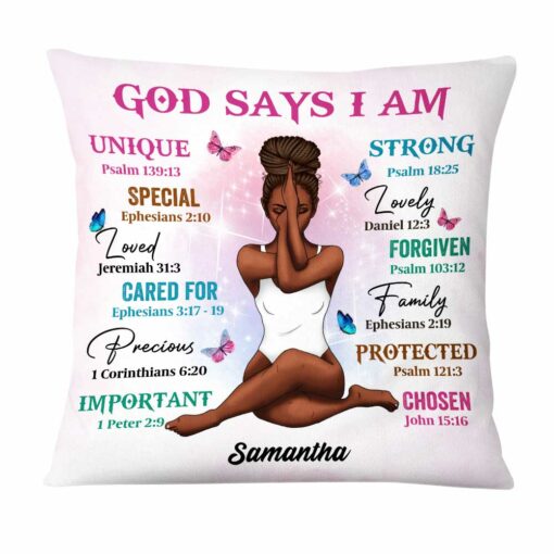 Personalized Girl God Says I Am Pillow