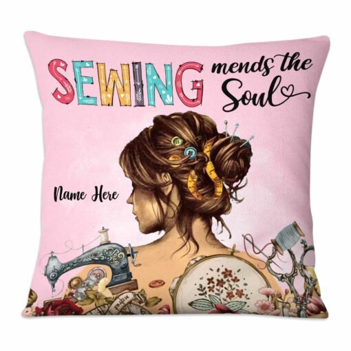 Personalized Girl Love Sewing Pillow