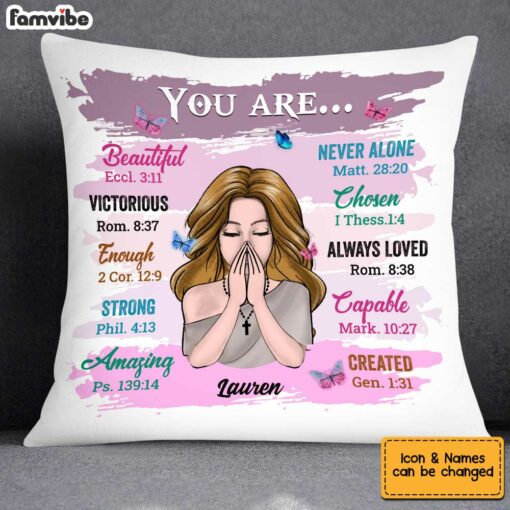 Personalized Girl You Are Beautiful Bible Verse Pillow