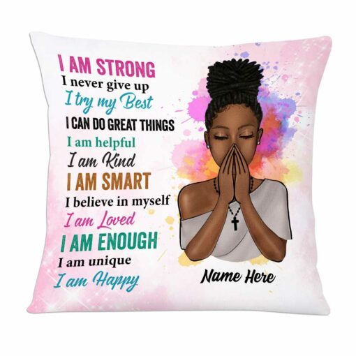 Personalized God BWA Girl Pillow