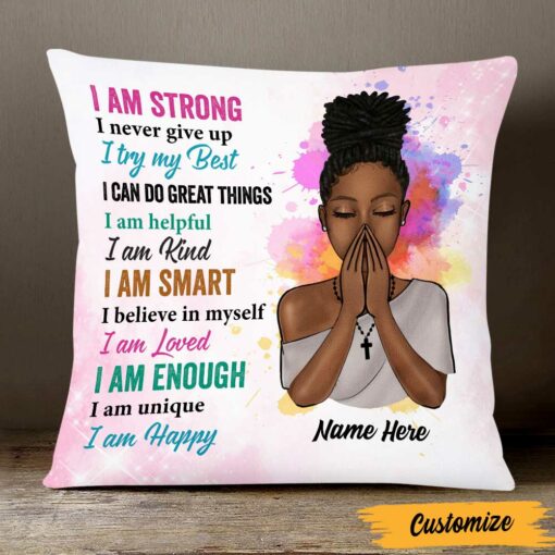 Personalized God BWA Girl Pillow