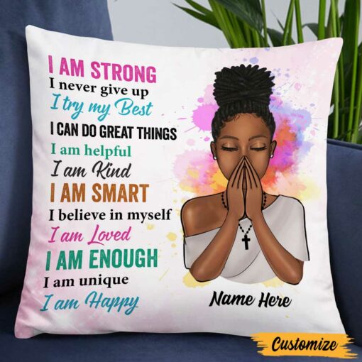 Personalized God BWA Girl Pillow