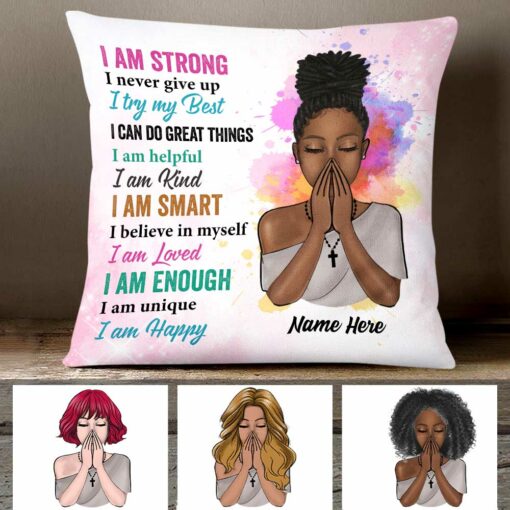 Personalized God BWA Girl Pillow