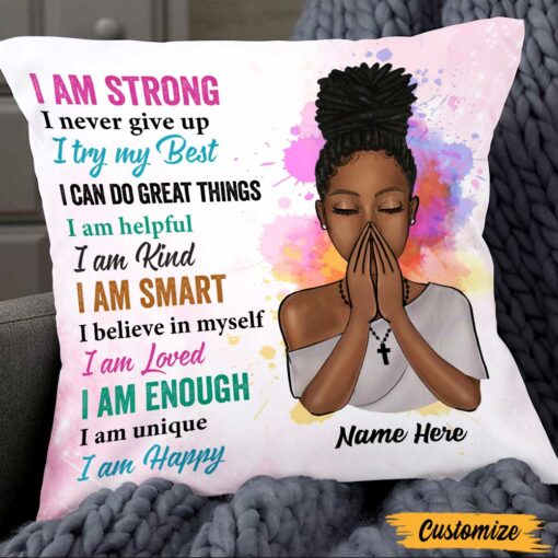 Personalized God BWA Girl Pillow