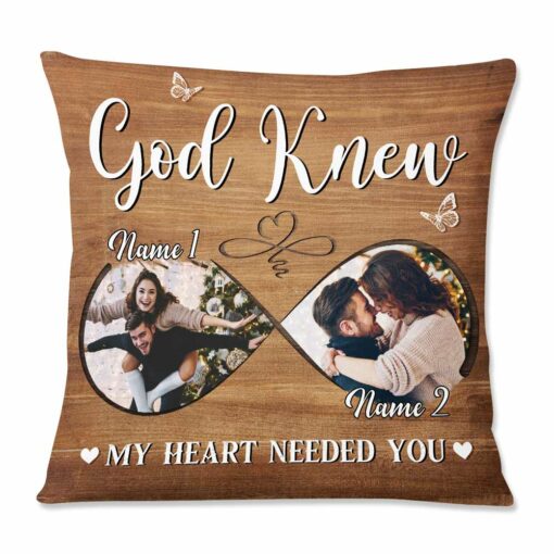 Personalized God Knew My Heart Photo Pillow