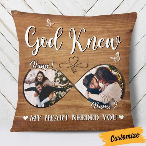 Personalized God Knew My Heart Photo Pillow