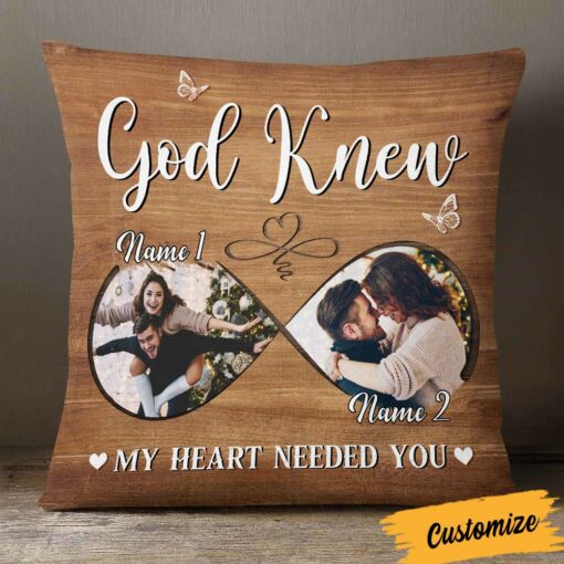 Personalized God Knew My Heart Photo Pillow