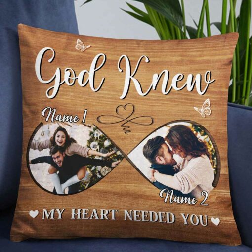 Personalized God Knew My Heart Photo Pillow