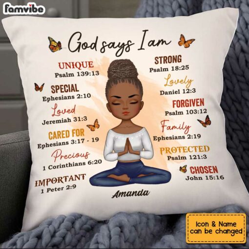 Personalized God Say I Am Pillow