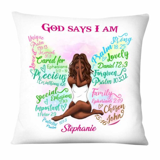 Personalized God Says Butterfly Sunflower Pillow