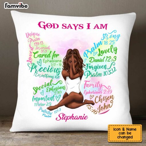 Personalized God Says Butterfly Sunflower Pillow