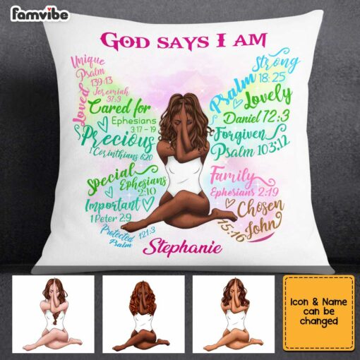 Personalized God Says Butterfly Sunflower Pillow