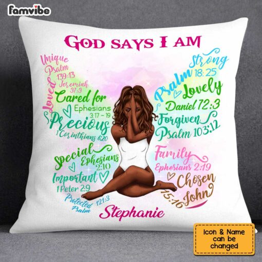 Personalized God Says Butterfly Sunflower Pillow