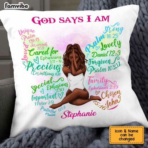 Personalized God Says Butterfly Sunflower Pillow