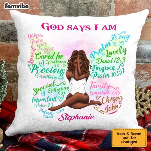 Personalized God Says Butterfly Sunflower Pillow