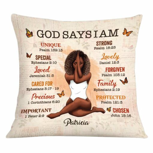 Personalized God Says Daughter Floral Pillow