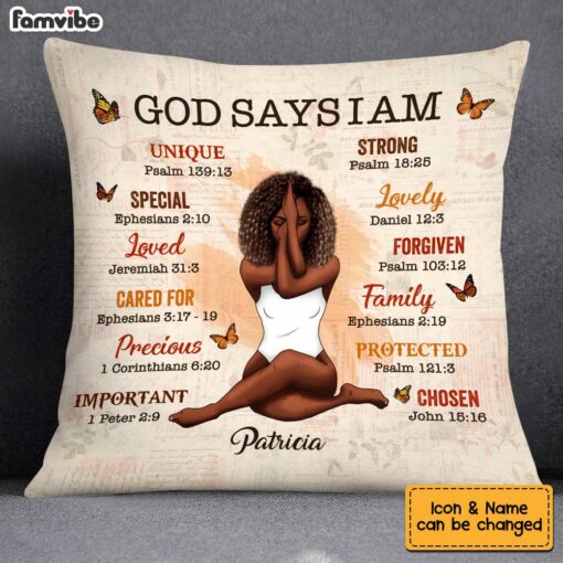 Personalized God Says Daughter Floral Pillow