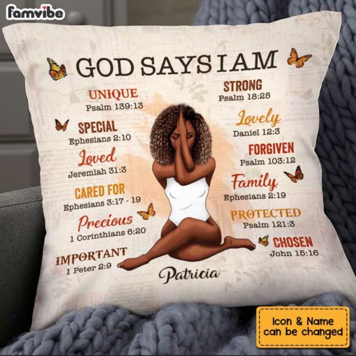 Personalized God Says Daughter Floral Pillow