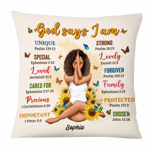 Personalized God Says Daughter Sunflowers Pillow