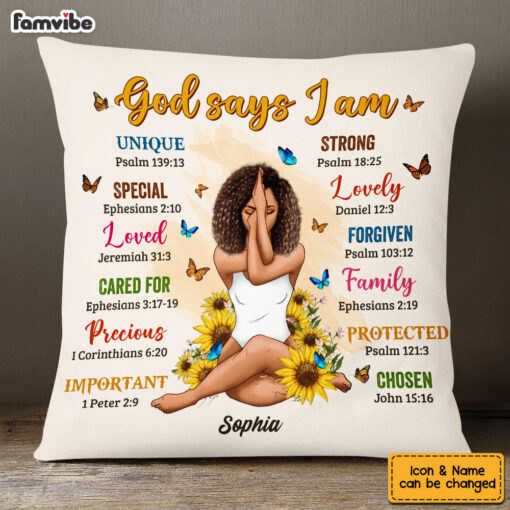 Personalized God Says Daughter Sunflowers Pillow