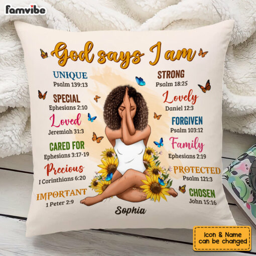 Personalized God Says Daughter Sunflowers Pillow