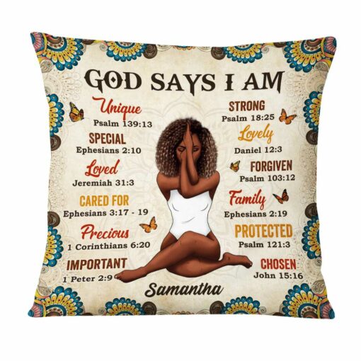 Personalized God Says I Am Pillow