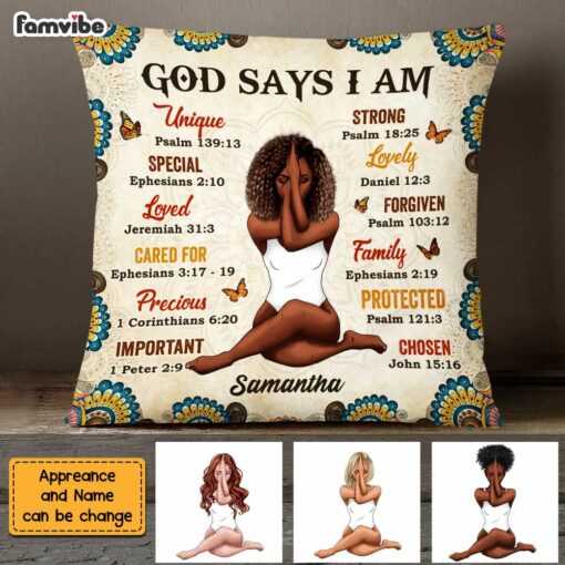 Personalized God Says I Am Pillow