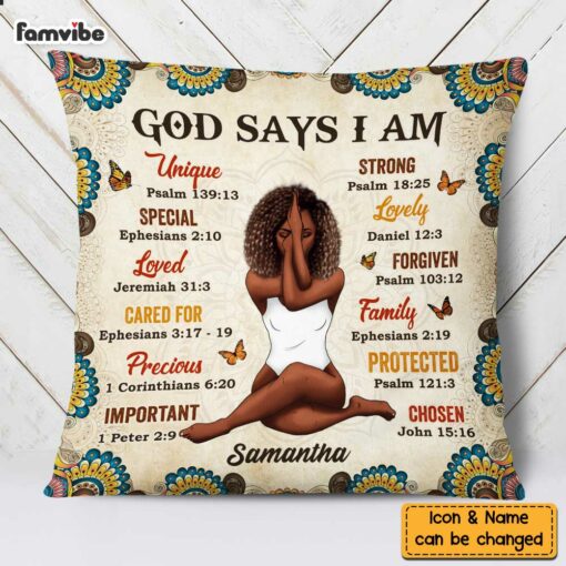 Personalized God Says I Am Pillow