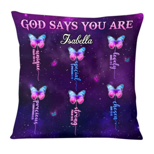 Personalized God Says You Are Butterfly Pillow