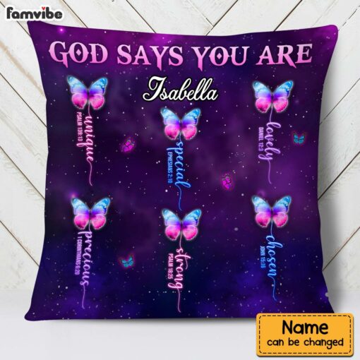 Personalized God Says You Are Butterfly Pillow