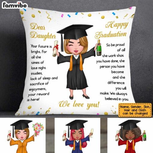 Personalized Graduation Daughter Son Pillow