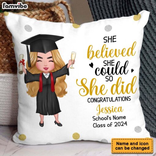 Personalized Graduation Girl Pillow