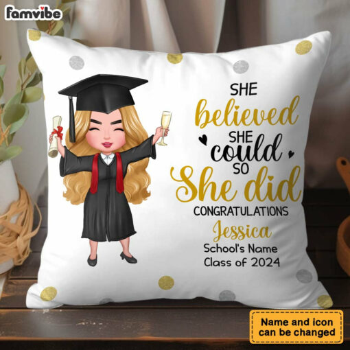 Personalized Graduation Girl Pillow