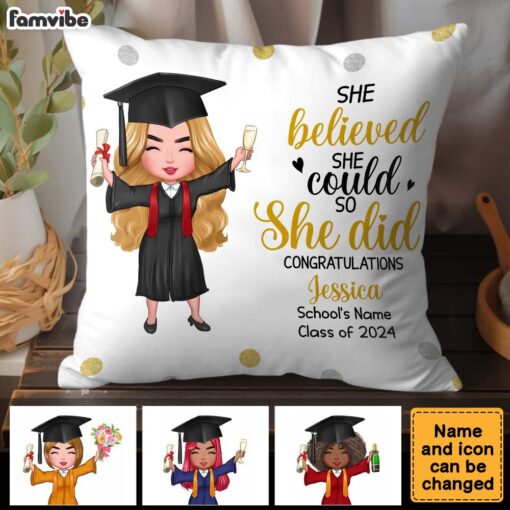 Personalized Graduation Girl Pillow