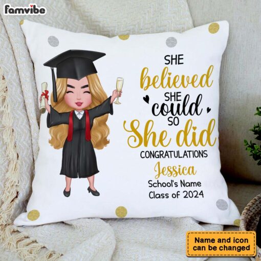 Personalized Graduation Girl Pillow