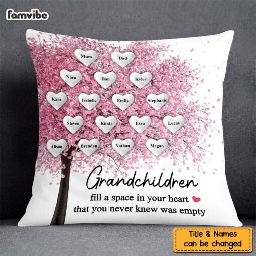 Personalized Grandchildren Fill A Space In My Heart Pillow