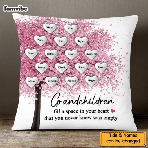 Personalized Grandchildren Fill A Space In My Heart Pillow