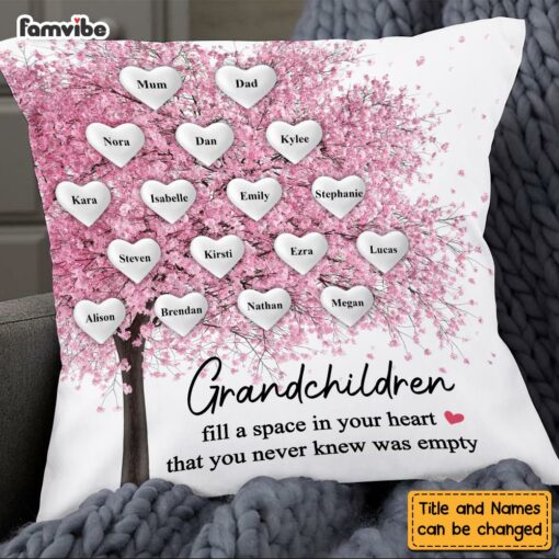 Personalized Grandchildren Fill A Space In My Heart Pillow