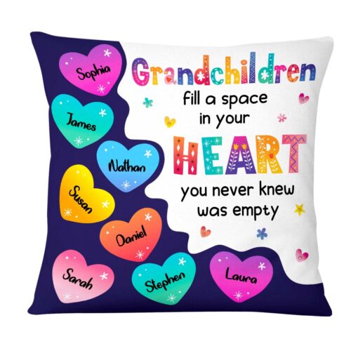 Personalized Grandchildren Fill Grandma Heart Pillow