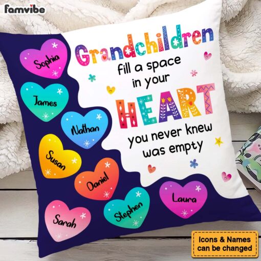 Personalized Grandchildren Fill Grandma Heart Pillow